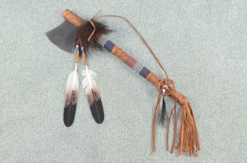 buckskin wrapped Cast iron Tomahawk