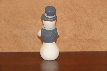 Signed Pueblo Christmas clay Snowman, Christmas10