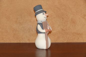 Signed Pueblo Christmas clay Snowman, Christmas10