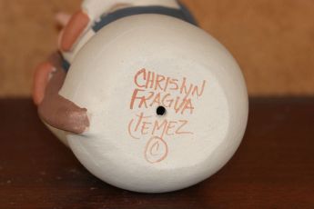 Signed Pueblo Christmas clay Snowman, Christmas10