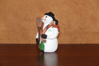 Signed Pueblo Christmas clay Snowman, Christmas12