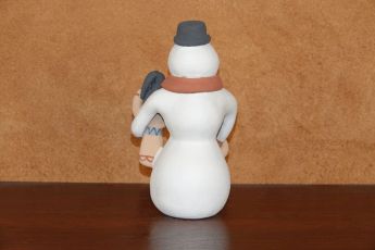 Signed Pueblo Christmas clay Snowman, Christmas13