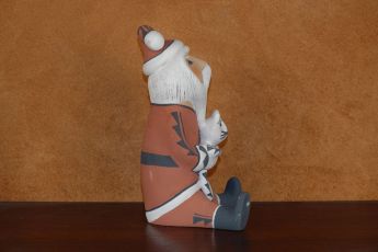 Signed Pueblo Christmas clay Santa's, Christmas1