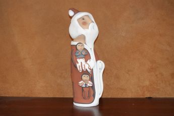 Signed Pueblo Christmas clay Snowman, Christmas20