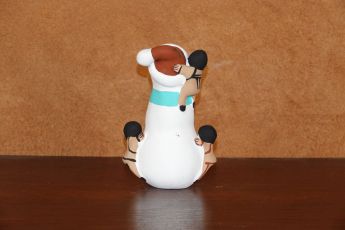 Signed Pueblo Christmas clay Snowman, Christmas21