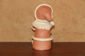 Signed Pueblo Christmas clay Santa's, Christmas3