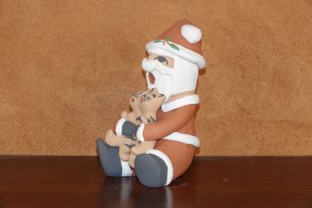 Signed Pueblo Christmas clay Santa's, Christmas4