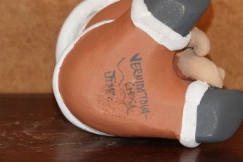 Signed Pueblo Christmas clay Santa's, Christmas4