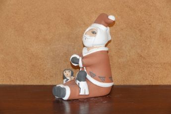 Signed Pueblo Christmas clay Santa's, Christmas5