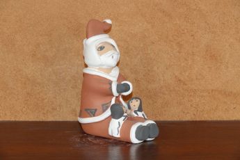 Signed Pueblo Christmas clay Santa's, Christmas5