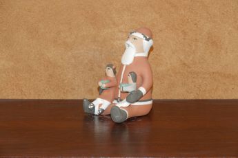 Signed Pueblo Christmas clay Santa's, Christmas7