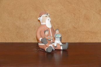 Signed Pueblo Christmas clay Santa's, Christmas7