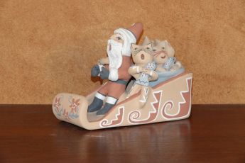 Signed Pueblo Christmas clay Santa's, Christmas9