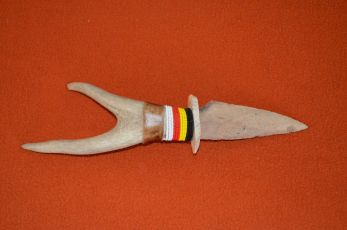 Deer antler Agate blade knife